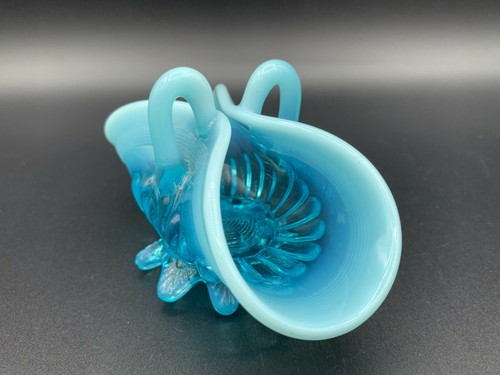 Opalescent glass basket - opalescent, bowl